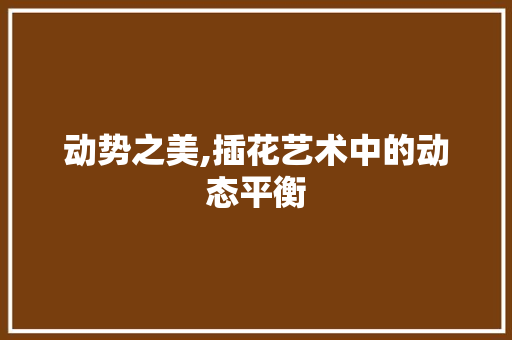 动势之美,插花艺术中的动态平衡 植物分类