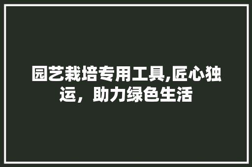 园艺栽培专用工具,匠心独运，助力绿色生活 灌溉方法