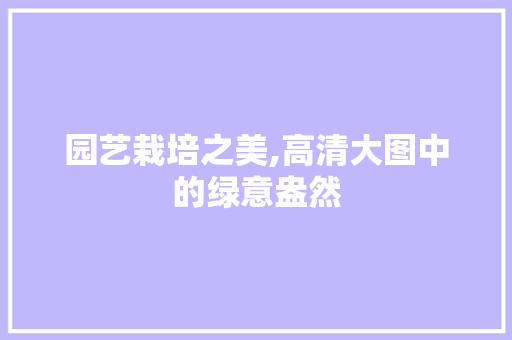 园艺栽培之美,高清大图中的绿意盎然 观叶植物