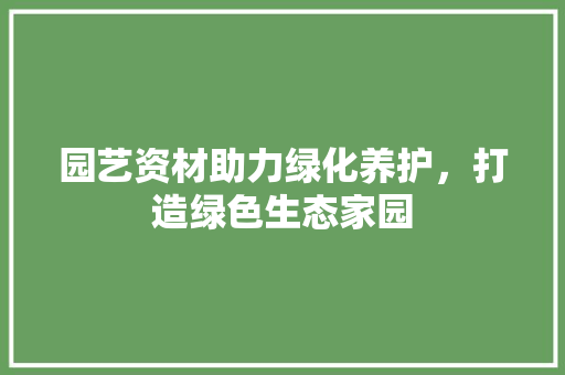 园艺资材助力绿化养护，打造绿色生态家园 观叶植物