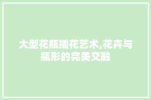 大型花瓶插花艺术,花卉与瓶形的完美交融 养护技巧