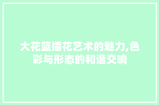 大花篮插花艺术的魅力,色彩与形态的和谐交响