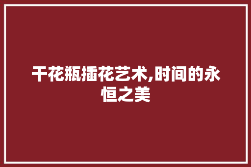 干花瓶插花艺术,时间的永恒之美