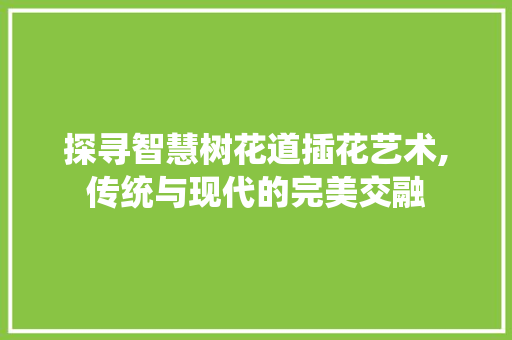 探寻智慧树花道插花艺术,传统与现代的完美交融
