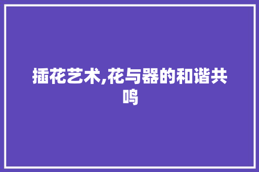 插花艺术,花与器的和谐共鸣 土壤选择