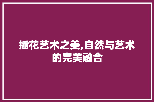 插花艺术之美,自然与艺术的完美融合 灌溉方法