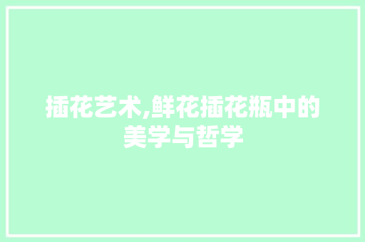 插花艺术,鲜花插花瓶中的美学与哲学