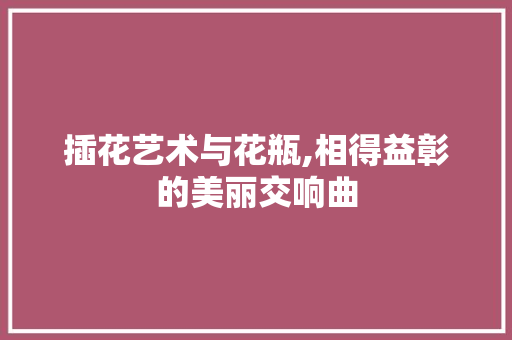 插花艺术与花瓶,相得益彰的美丽交响曲 灌溉技术