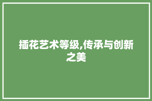 插花艺术等级,传承与创新之美 爬藤植物
