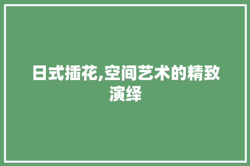 日式插花,空间艺术的精致演绎