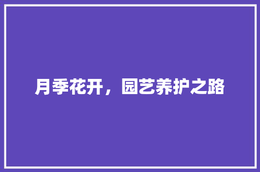 月季花开，园艺养护之路