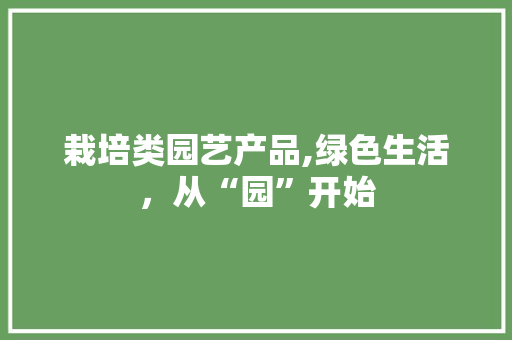 栽培类园艺产品,绿色生活，从“园”开始 观叶植物
