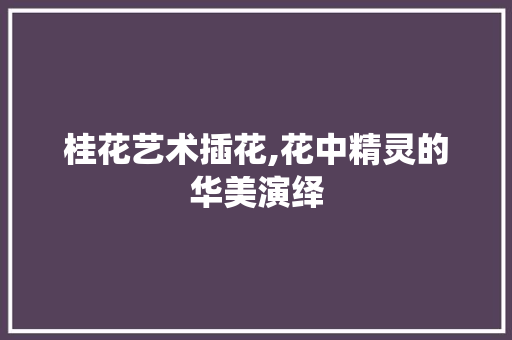 桂花艺术插花,花中精灵的华美演绎 观叶植物