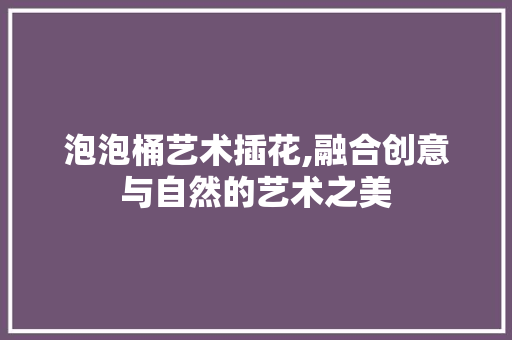 泡泡桶艺术插花,融合创意与自然的艺术之美