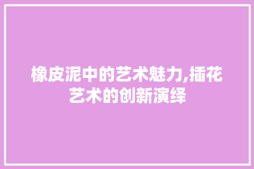橡皮泥中的艺术魅力,插花艺术的创新演绎