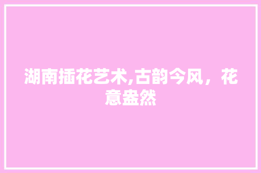 湖南插花艺术,古韵今风，花意盎然