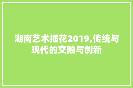 湖南艺术插花2019,传统与现代的交融与创新 爬藤植物