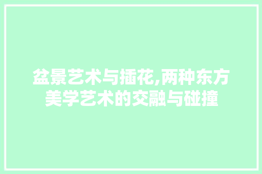盆景艺术与插花,两种东方美学艺术的交融与碰撞 灌溉技术