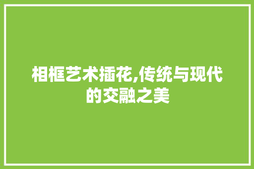 相框艺术插花,传统与现代的交融之美