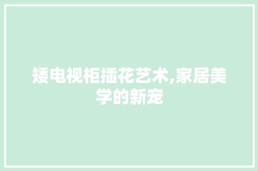 矮电视柜插花艺术,家居美学的新宠
