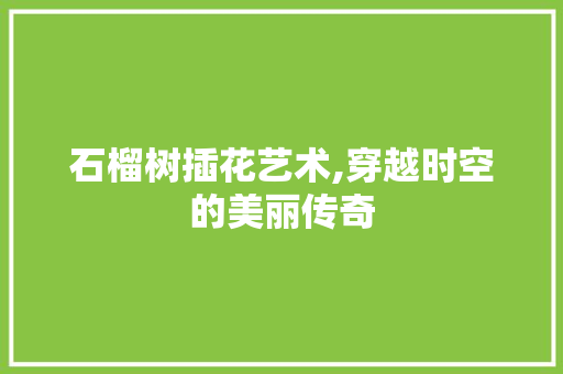 石榴树插花艺术,穿越时空的美丽传奇 施肥方法