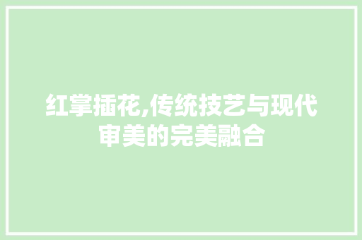 红掌插花,传统技艺与现代审美的完美融合