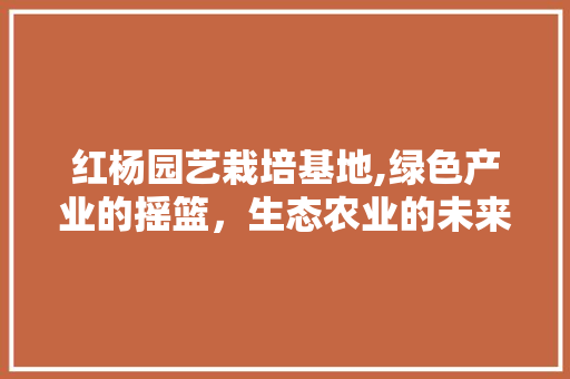 红杨园艺栽培基地,绿色产业的摇篮，生态农业的未来