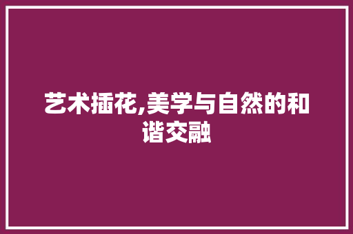 艺术插花,美学与自然的和谐交融