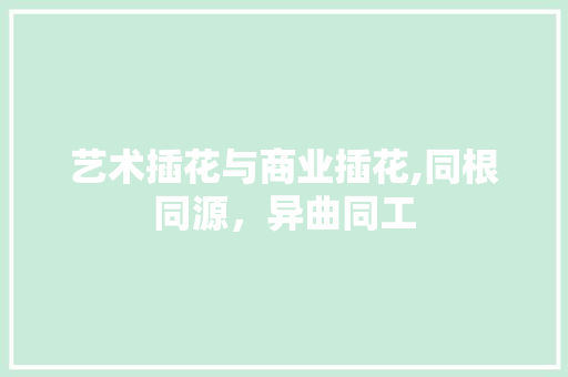 艺术插花与商业插花,同根同源，异曲同工 观叶植物