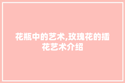 花瓶中的艺术,玫瑰花的插花艺术介绍