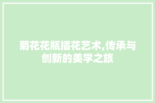 菊花花瓶插花艺术,传承与创新的美学之旅 树木