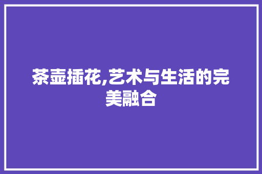 茶壶插花,艺术与生活的完美融合