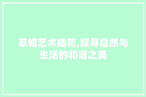 草帽艺术插花,探寻自然与生活的和谐之美