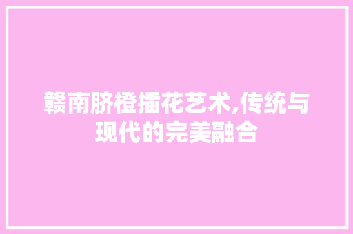 赣南脐橙插花艺术,传统与现代的完美融合