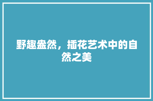 野趣盎然，插花艺术中的自然之美