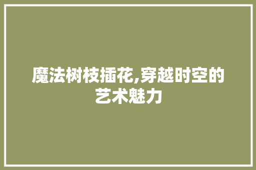 魔法树枝插花,穿越时空的艺术魅力