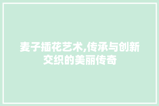 麦子插花艺术,传承与创新交织的美丽传奇