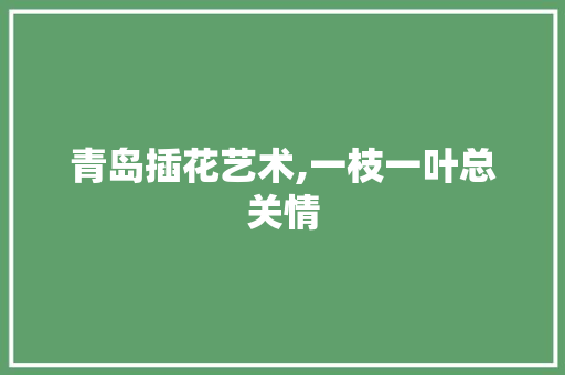 青岛插花艺术,一枝一叶总关情