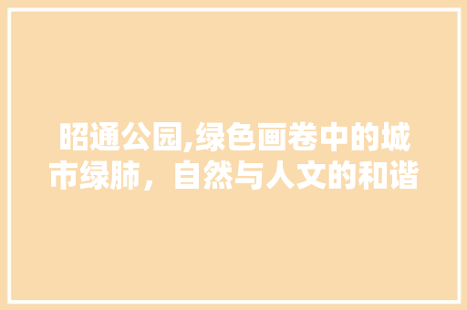 昭通公园,绿色画卷中的城市绿肺，自然与人文的和谐共鸣