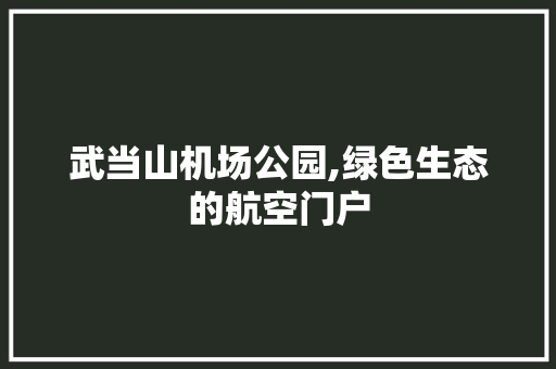 武当山机场公园,绿色生态的航空门户