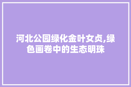 河北公园绿化金叶女贞,绿色画卷中的生态明珠