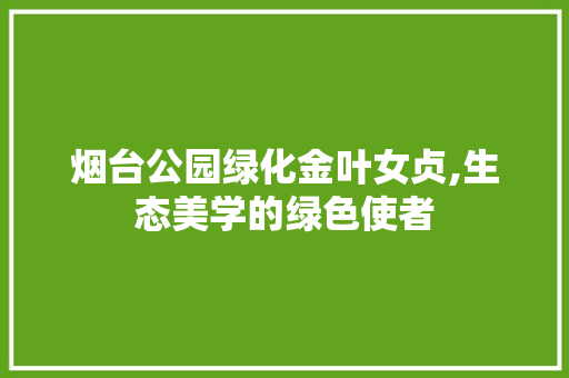 烟台公园绿化金叶女贞,生态美学的绿色使者