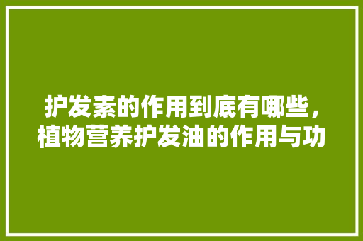 护发素的作用到底有哪些，植物营养护发油的作用与功效。