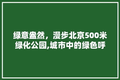 绿意盎然，漫步北京500米绿化公园,城市中的绿色呼吸空间