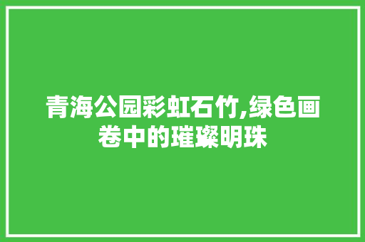 青海公园彩虹石竹,绿色画卷中的璀璨明珠