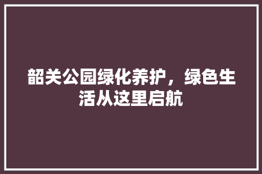 韶关公园绿化养护，绿色生活从这里启航 观叶植物