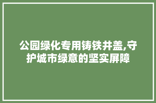 公园绿化专用铸铁井盖,守护城市绿意的坚实屏障