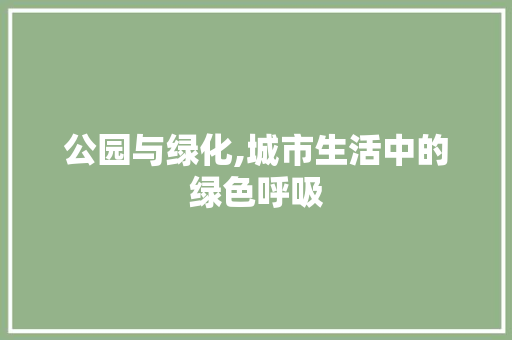 公园与绿化,城市生活中的绿色呼吸 树木
