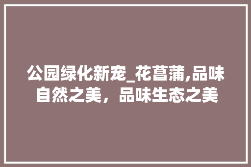 公园绿化新宠_花菖蒲,品味自然之美，品味生态之美