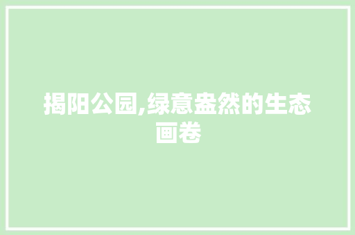 揭阳公园,绿意盎然的生态画卷
